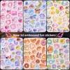 3D Kawaii Cartoon Relief Sticker Cute Crystal Jelly Patch Mirror Scrapbook for Mobile Phone Case School Supplies Stationery