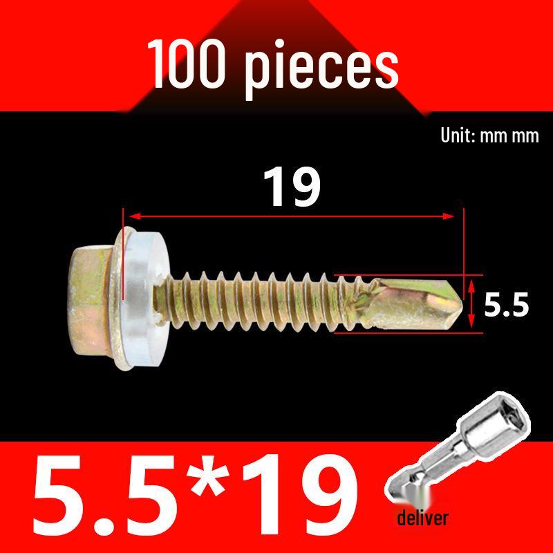 KI9S Stainless Steel Self-Drilling Hex Screw for Tile & Iron, M4