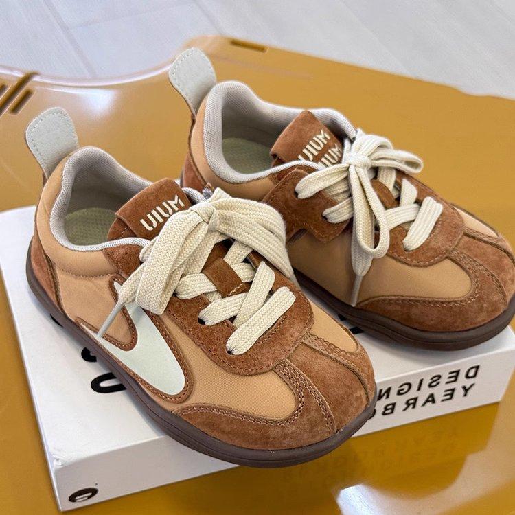 

Girls shoes 2025 summer new breathable mesh board shoes boys sports shoes baby casual shoes children s shoes 33 коричневый