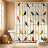 Cute Tropical Birds Pattern Shower Curtain Bathroom Decor Waterproof Liners for Modern Home Bathroom Accessories