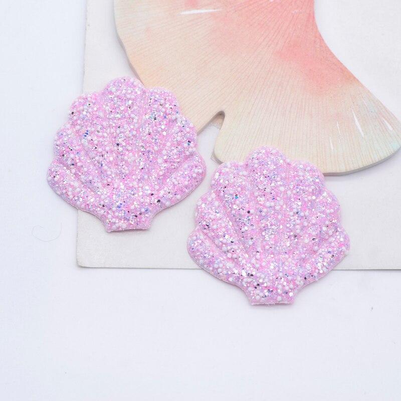 12Pcs Glitter Shell Patches Appliques DIY Crafts Sewing Supplies Headwear Hat Decor Scrapbooking