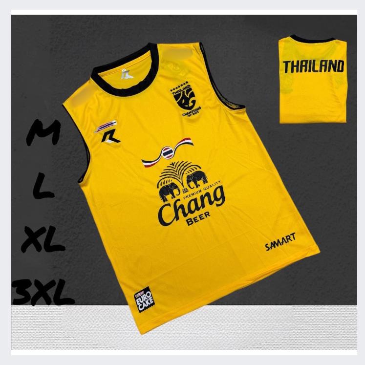 

Top Tank Training Shirt Sleeveless THAILAND National Football Soccer JERSEY Quick Dry Round O Neck Uniform Sport Outdoor Unisex Elephant Logo M