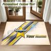 Crystal Velvet Square Rug Custom NameNorth Queensland Cowboys Pattern Non Slip Home Floor Decor Rug