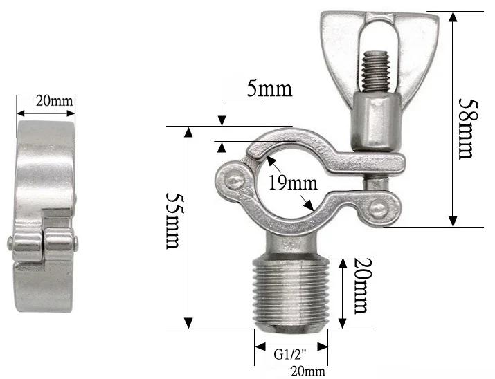 1/2" BSP Male X Fit 1/2" 3/4" 1" -12" Inch 12.7-305mm Tube OD 304 Stainless Steel Pipe Support Clamp Hanger Bracket Sanitary