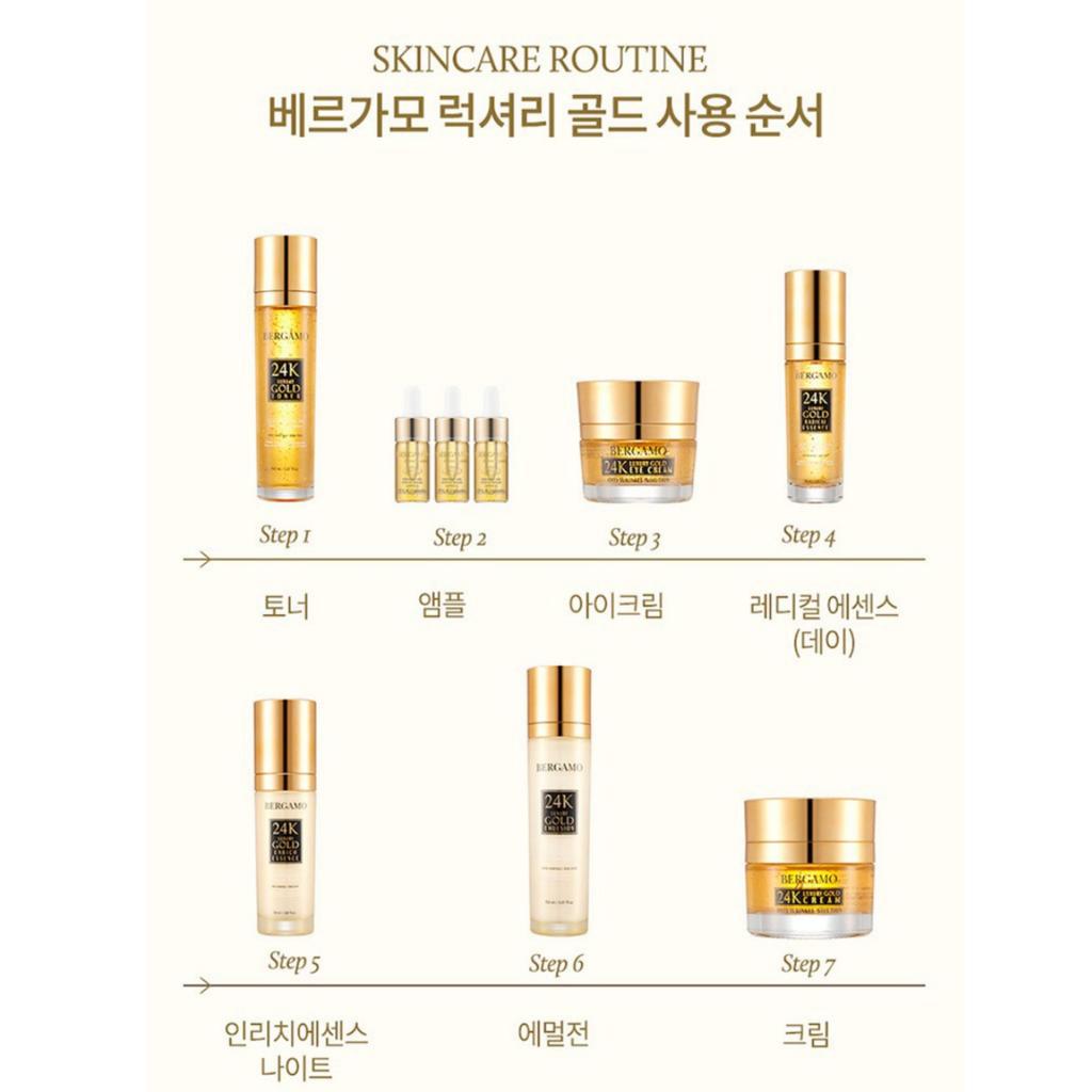 Bergamo Luxury Gold Skin Care 9 Pieces Set
