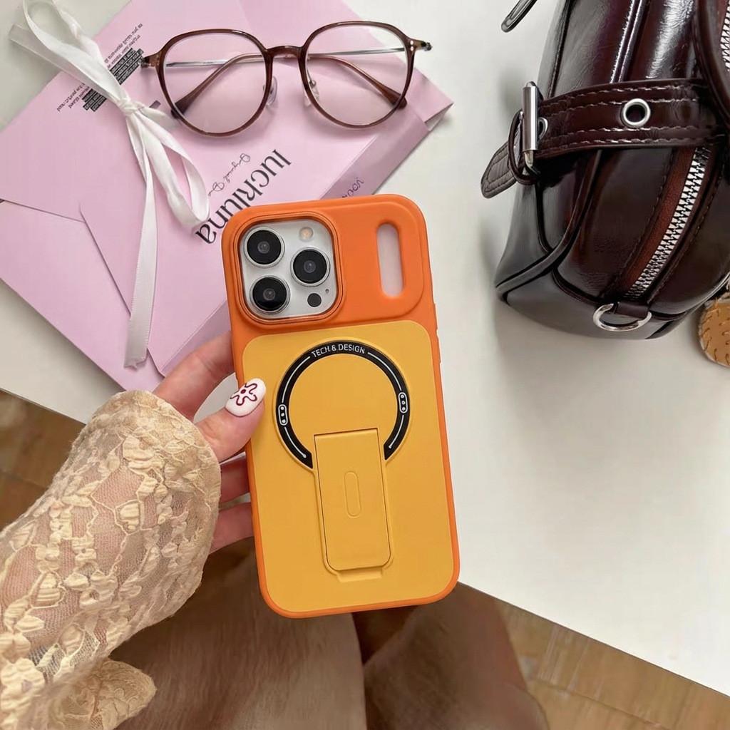 Apple Skin Feel Magnetic Stand Phone Case With Anti Slip Drop Protection For Daily Use