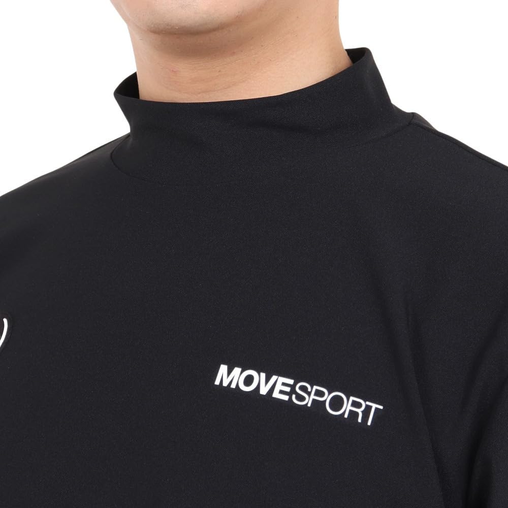 DESCENTE Short Sleeve Pique Mock UV BK Men's T-Shirt, Black, Neck, Protection, DX-C2500XB (Black/L/Men's)