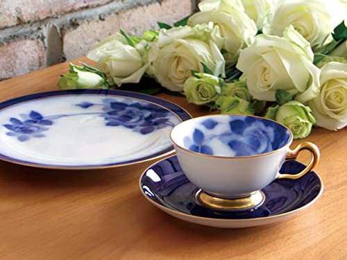 [Okura Touen Washi Paper Wrapping] 100th Anniversary Blue Rose Cup & Saucer 06_8011R