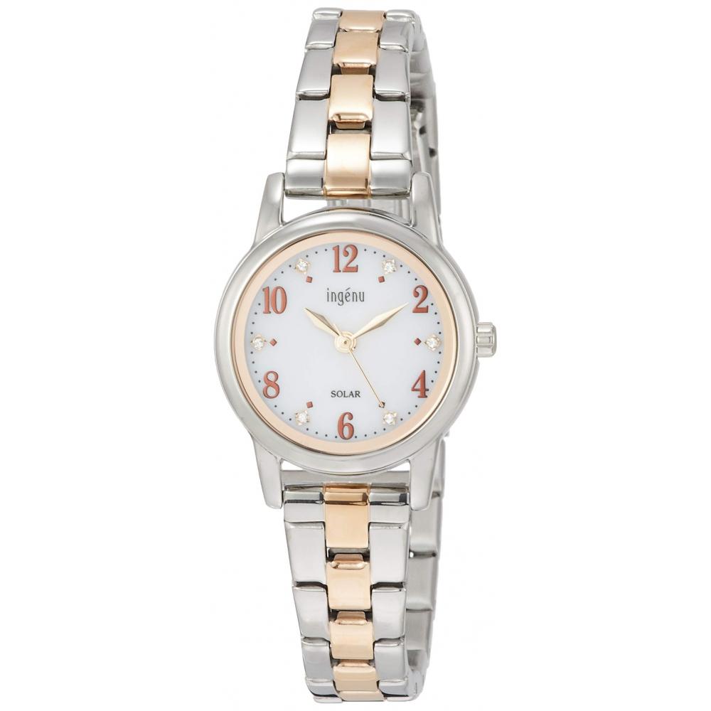 

[Часы Seiko] Часы Angène Solar с белым циферблатом и полной арабской вязью, металлический браслет Hardlex AHJD406, женские, бежевые