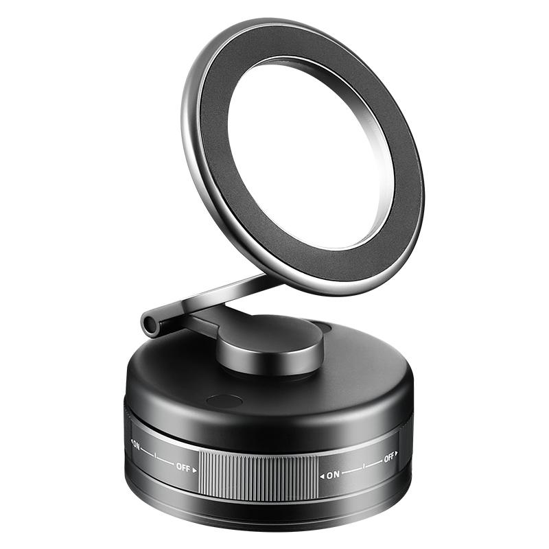 360 Degree Rotating Adjustable Magnetic Zinc Alloy Vacuum Absorption Desk Car Dashboard Phone Holder Stick Portable Vacuum Magnetic чёрный