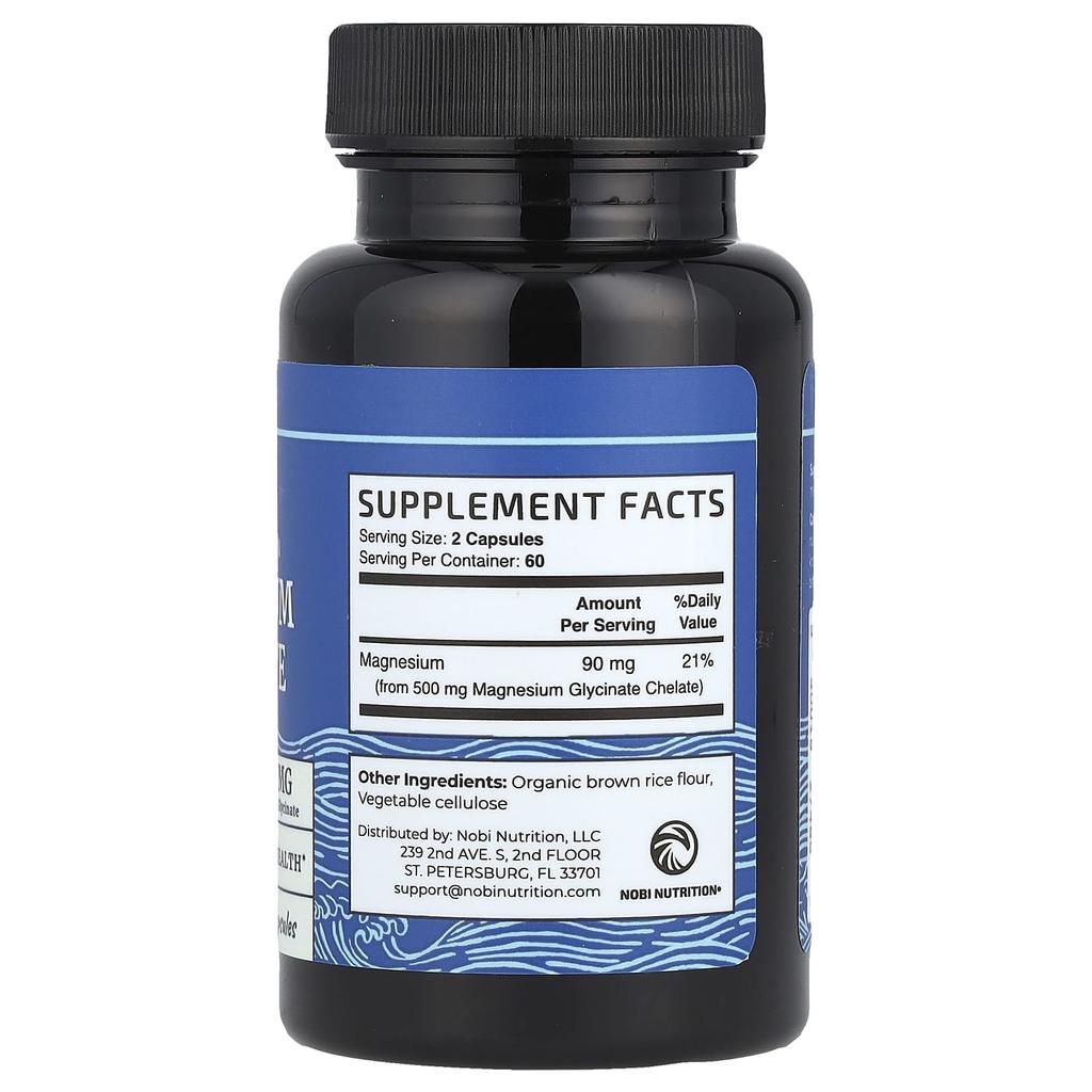 Glycine Magnesium, Maximum Absorption, 120 Capsules (250Mg Per Capsule)
