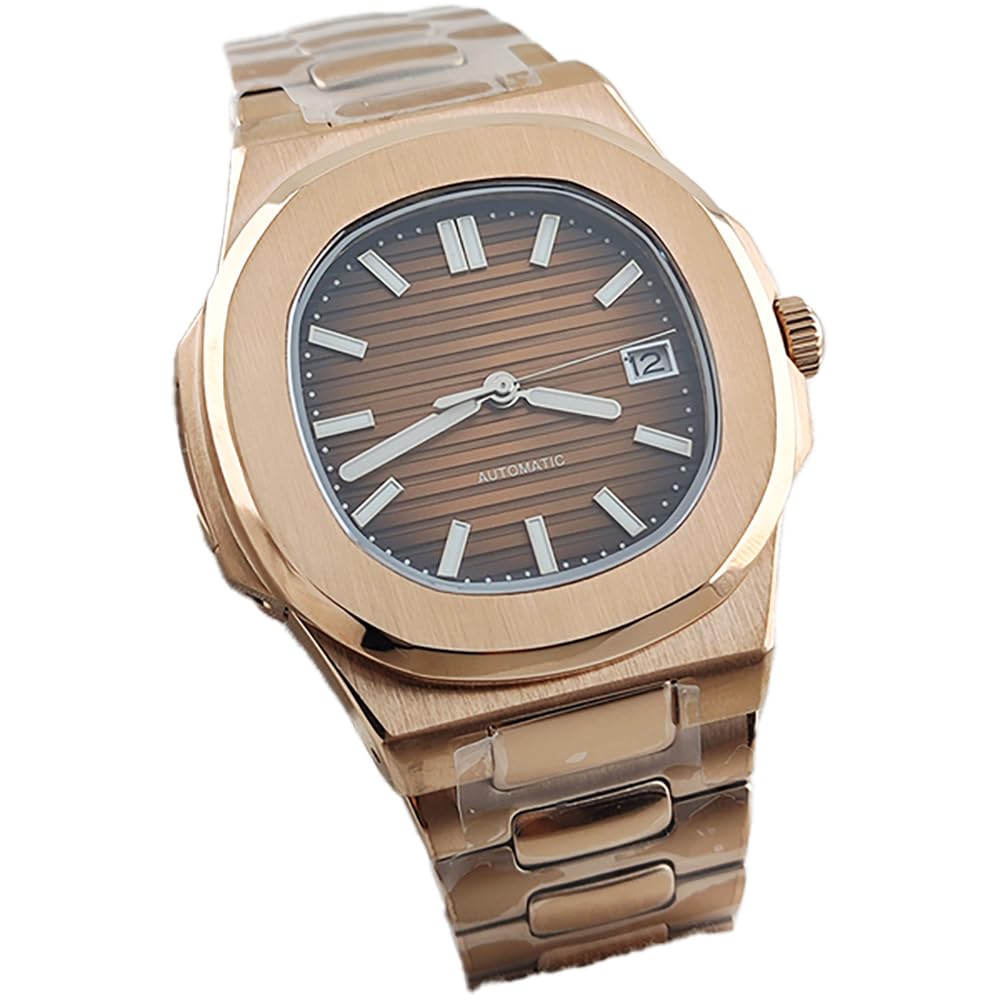 

Часы Nautilus NH35 No Logo 40 мм мужские механические часы из нержавеющей стали NH35 Movement Watch, Rose Coffee