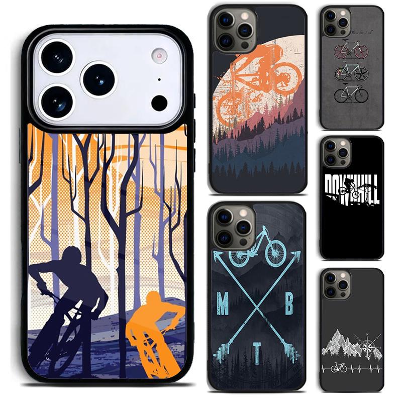 Mountain Bike Biking Cycling Downhill Bicycle Phone Case for iPhone 17 16 15 Pro Max Air 14 13 12 11 Plus Shockproof Capa Cover