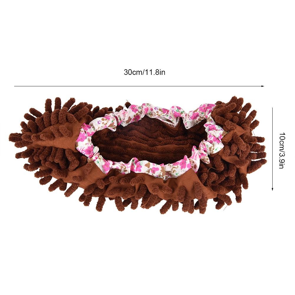 1 Piece Reusable Detachable Washable Household Floor Cleaning Slipper Mop Shoes Cover (Coffee)