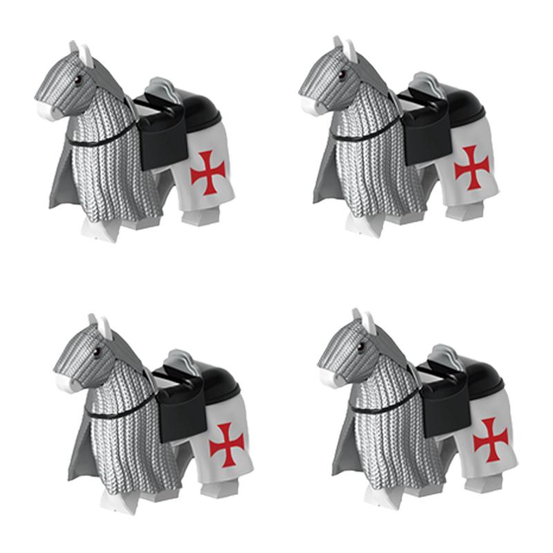 MOC Medieval Military Building Blocks Cavalry Regiment Knight Horse Animal Accessories Set Mini Bricks Buy Goods Boy Toy Gift