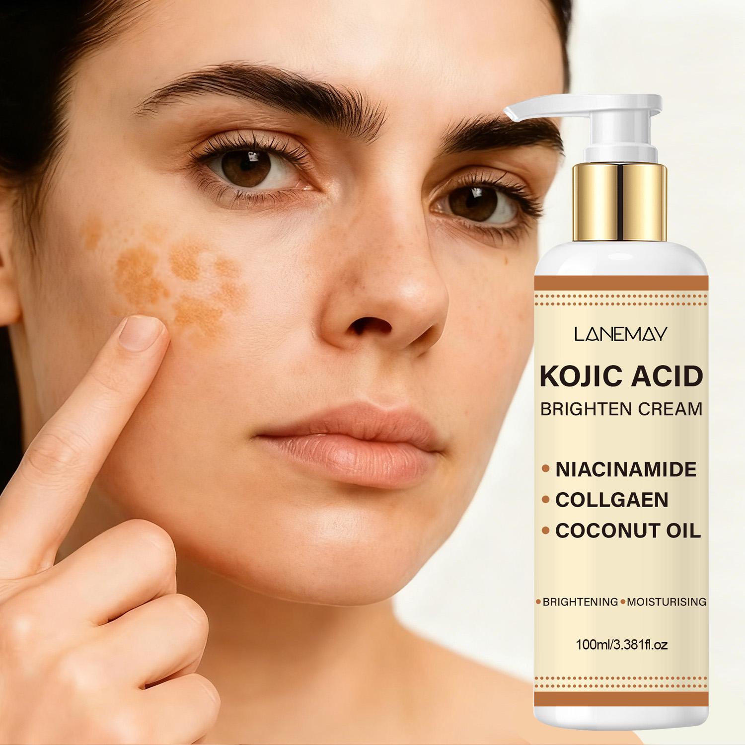 

Kojic Acid Brighten Cream-Brightening And Moisturisin The Skin With Cocos Nucifera Oil-Suitable for all Skin Types, 100ml