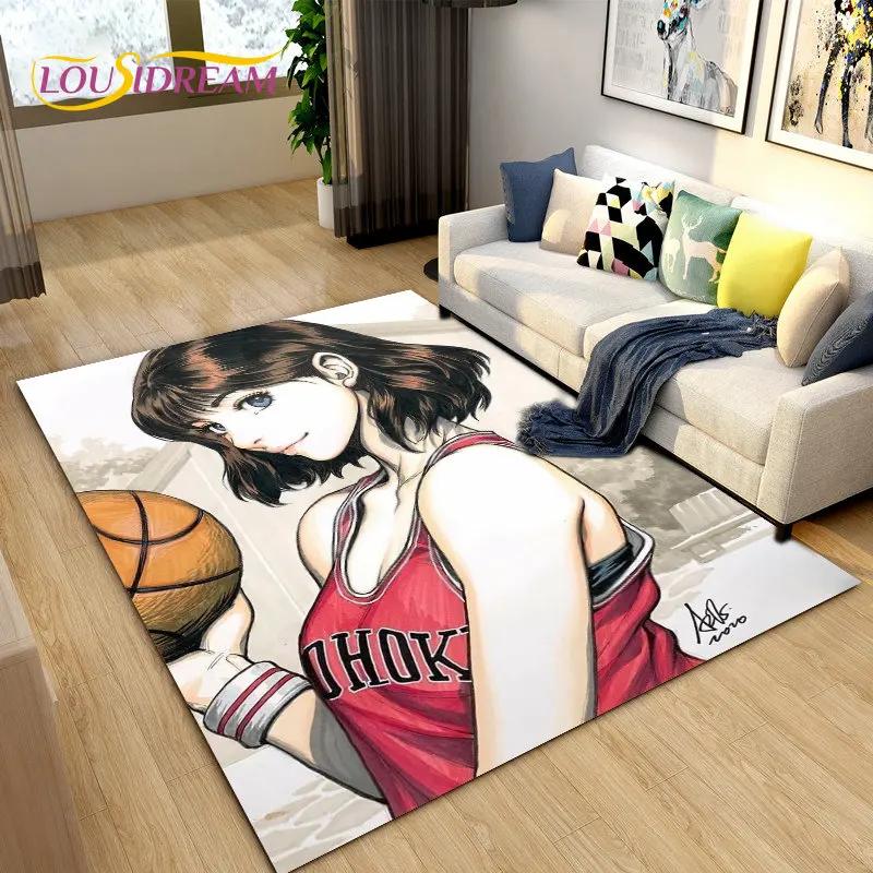 Slam Dunk Japonia Anime Kreskówka Dywan Obszarowy, Dywanik Dywanowy do Salonu Sypialni Sofa Wycieraczka Dekoracja, Mata Podłogowa Antypoślizgowa do Zabawy dla Dzieci