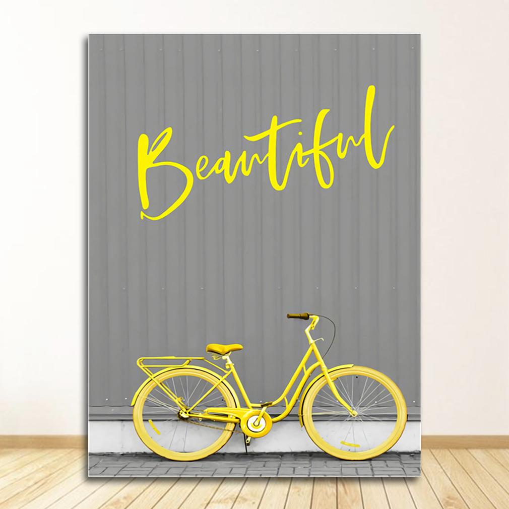 Picture For Living Room Decoration Poster And Print Black And White Landscape Nordic Canvas Painting Set Art Yellow Scenery Wall