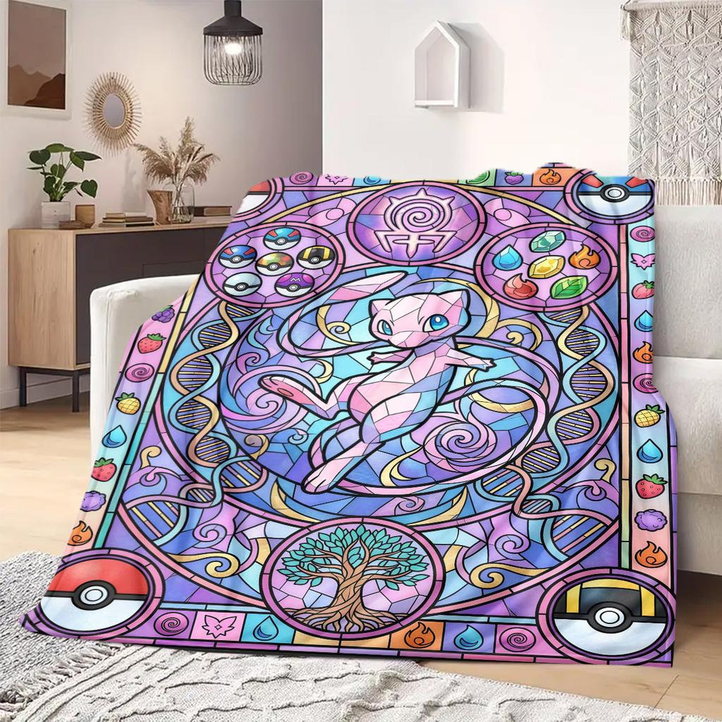 PokeMon Anime Print Blanket Warm Comfortable Flannel Blanket Suitable for Bedrooms, Sofas, Beds, Chairs, Picnics, Travel