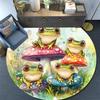Frog Toad Mushroom Round Area Rug,Carpet Rug for Living Room Bedroom Sofa Playroom Decor,Non-slip Floor Mat