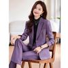 Conjunto de Terno Roxo Slim Fit de Alto Padrão Outono 2024: Roupa Formal Elegante para o Local de Trabalho