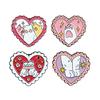 Cartoon Love Series Cute Cat Brooch - Pink Heart Couple Backpack Decoration Badge
