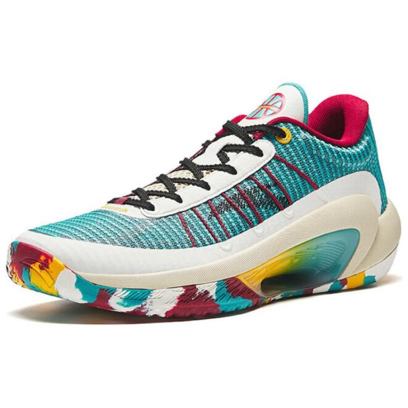 Anta 3-Point Rain Lite V2 Cushioning Low-Top Basketball Shoes Men's Green White Red Sneakers 112431603Q-6