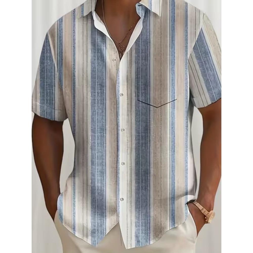 

Men s Retro Pattern 3D Print Shirt Button Up Shirt Casual Shirt Summer Shirt Short Sleeve Daily Vacation Clothing XS синий