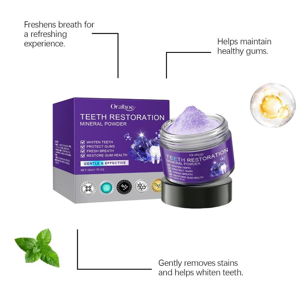 Long-lasting Freshness and Whitening with Gentle Purple Teeth Powder