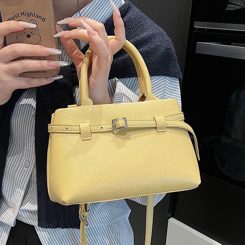 Wholesale Simple Temperament Portable Platinum Bag Women's Business Commuter Style Advanced Lychee Pattern Messenger Bag