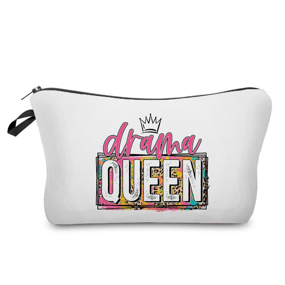 Women English Crown Print Cosmetic Bag Toiletries Organize Travel Storage Case 6767