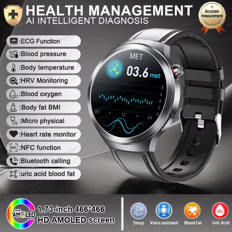 2025 Nový Health Trackr Kyselina močová Krevní lipidy Chytré hodinky Krevní tlak EKG+PPG Hodinky Analýza těla Chytré hodinky Muži Detekce emocí