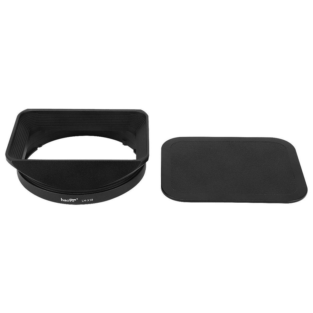 Haoge Bayonet Metal Square Lens Hood Shade and Cap for Fujifilm Fujinon XF F4 R OIS WR Lens LH-X18 16-80mm XF16-80mmF4