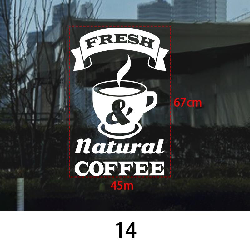 Coffee Shop Wall Sticker Cafes Ice Cream Bread Cake Wall Art Decals DIY Restaurant Milk Tea Shop Decor Sign Window Glass Film