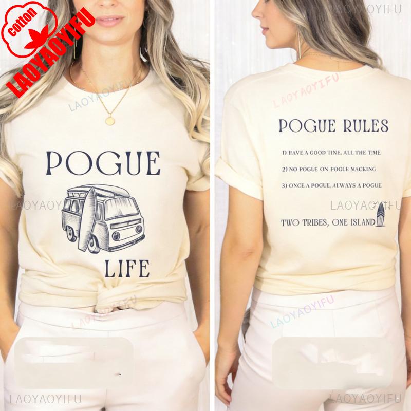 Pogue Fan Life Shirt Outer Banks Gift for Fans Rules Unisex Tee Commuter Allmatch Printed Tshirt Tops Casual Shortsleev