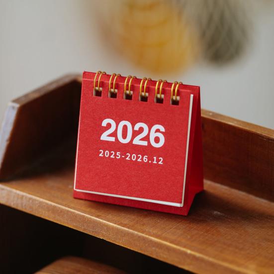 2 Stück Mini-Tischkalender Okt. 2025-Dezember. 2026 14 Monatsplaner Desktop Klein Stehend Umblätterkalender mit Doppelbindung für Home Office