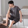 Pajamas men's pure cotton summer thin short-sleeved shorts men's 1011 new large-size men's summer loungewear set
