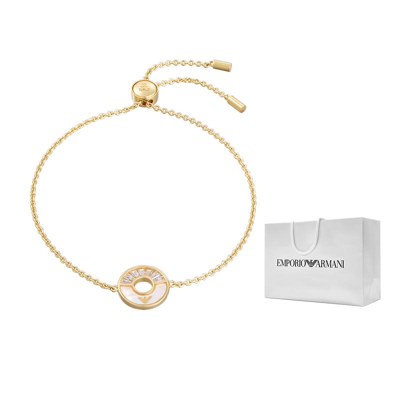 Emporio Armani Ferris wheel mother-of-pearl rhinestone stitching safety buckle bracelet fashion personalized bracelet for women Original bag F коричневый