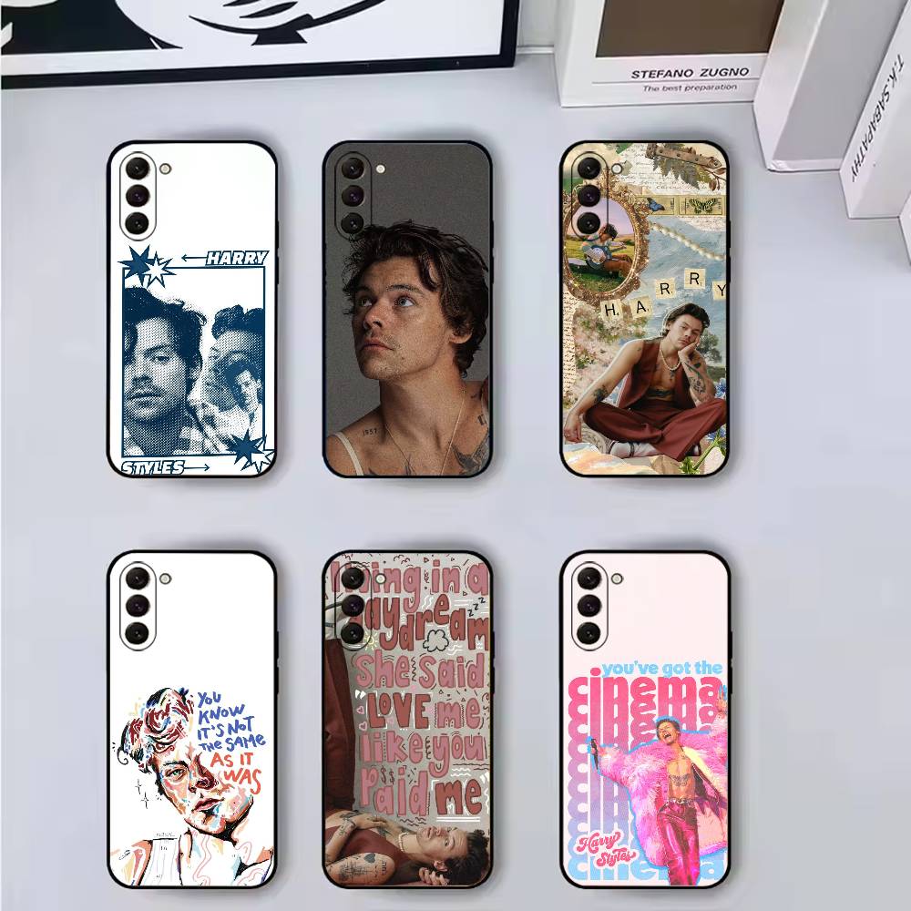 H-HaRRy Music S-Styles Phone Case Black Silicone Soft For Samsung Galaxy A73,A72,A71,A70,A53,A52,A51