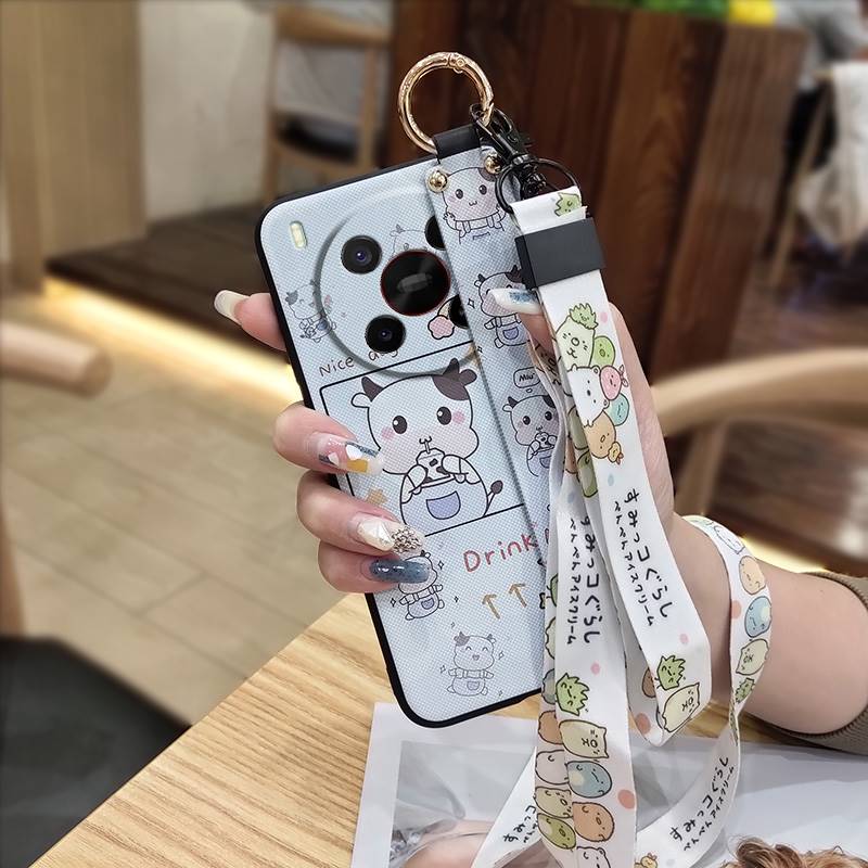 Cartoon Ring Phone Case For ZTE Blade V70 Max/Nubia V70 Max Shockproof Wristband Phone Holder Wrist Strap Silicone Cute