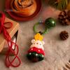 Santa Claus Key Ring Yarn Crochet Christmas Keychain with Bell, Handmade Tree Hat Glove Wreath Small Holiday Keepsake Pendant, Bag Charm Accessory for