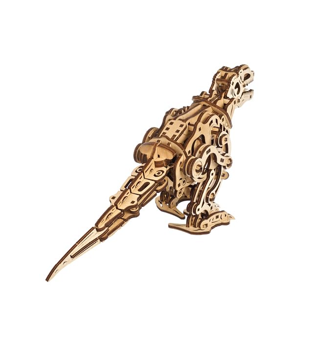 Ugears Tyrannosaurus Wooden Puzzle, Moving, No Glue or Tools Required, 3D Puzzle, Dinosaur Model, Adult, Wooden Assembly Kit, Advanced