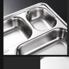 304 Stainless Steel Divided Lunch Tray with Lid