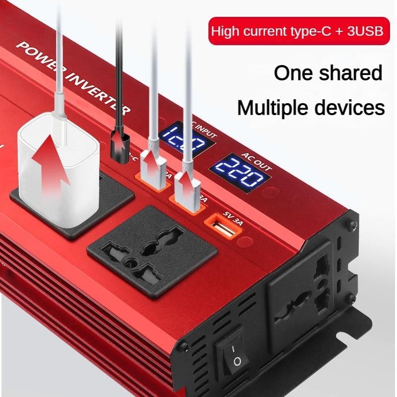 600W/1200W/2000W/2600W/3000W/4000W Invertor Inteligent cu Tensiune Universală Portabil de Mare Putere Invertor Auto Convertor de Energie Solară