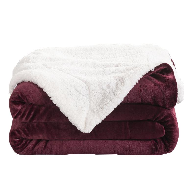 New Double-Layer Thick Lambskin Leisure Blanket for Sofa or Office Nap