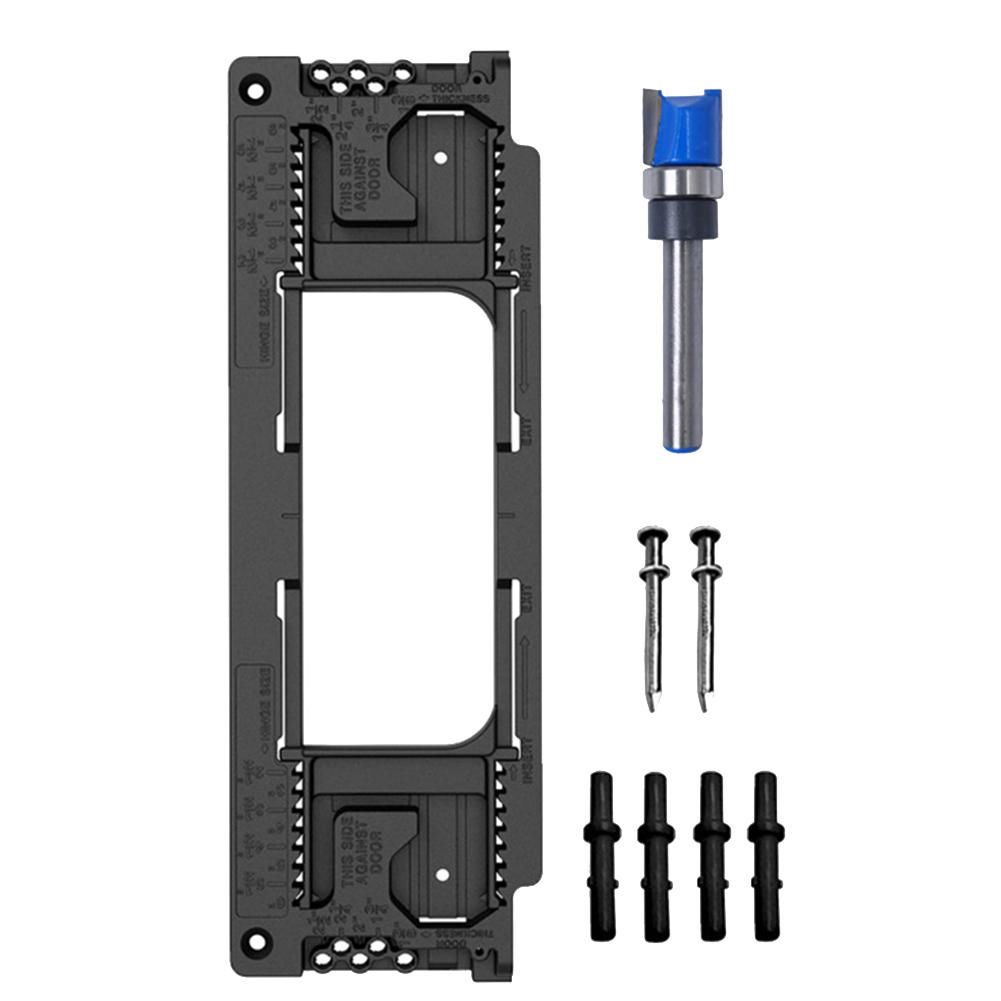 Adjustable Door Jamb Hinge Jig Kit With Router Bit For Easy Mortising Installation Stainless Steel Template