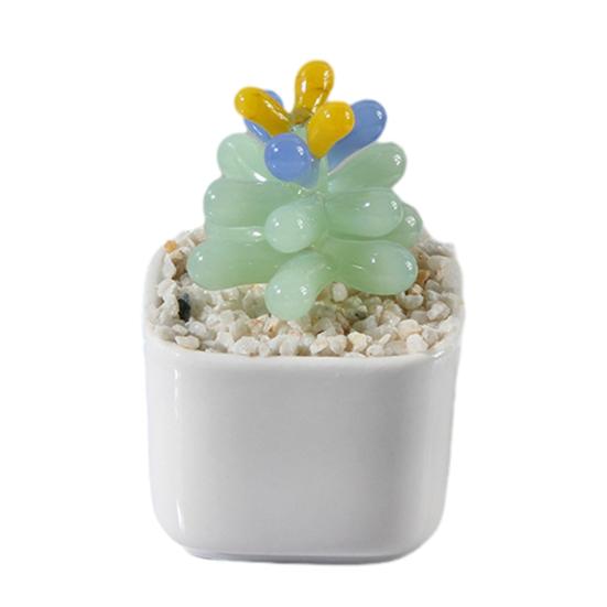 Glazed Succulents Potted Plants Artificial Succulents Mini Maintenance-Free
