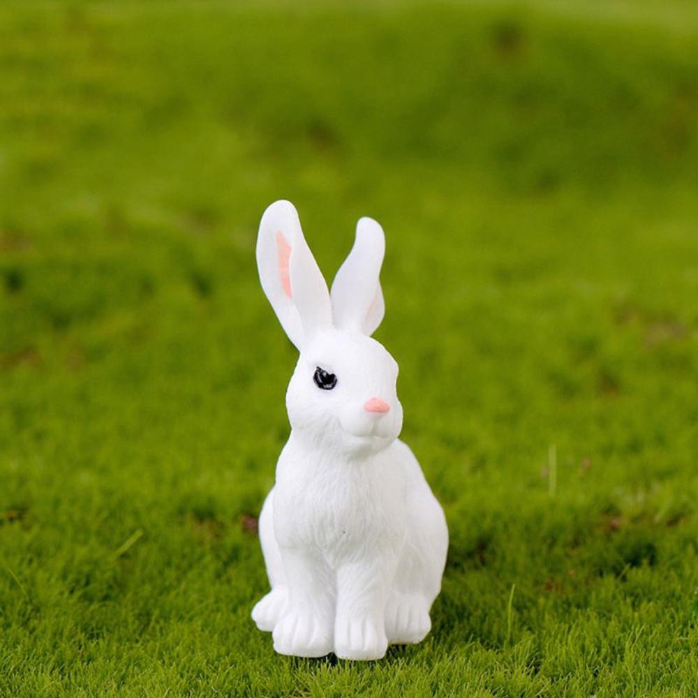 Bunny Rabbit Ornaments Animal Craft DIY Miniature Fairy Garden Supplies Figurine Easter