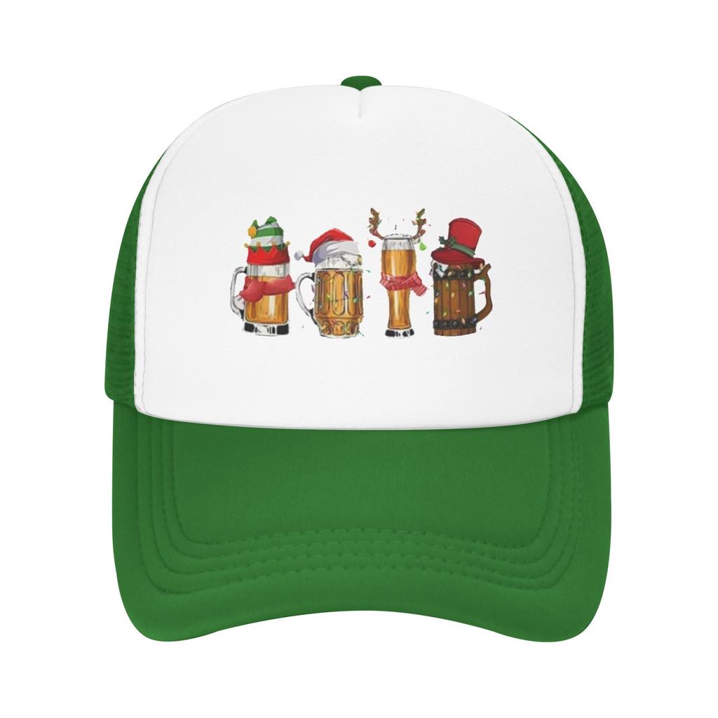 Gothic Merry Christmas Beers Santa Camping Mesh Baseball Caps Women  Printing FeUnisex Beach Dad Hat Snapback Cap