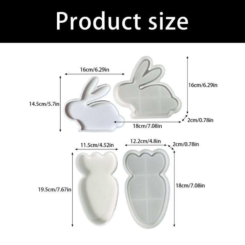 Food Grade Silicone Baking Mould With Rabbits Carrot Designs For Resin Craft Party Decorations